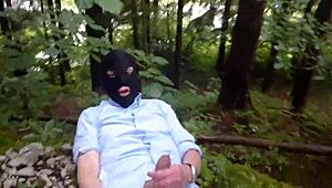 Wanking Hard in Rainy Public Spot Craving That Risky Thrill!