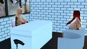 oh god i'm horny nurse bella slamming my big tits on patient mila's ass in hospital