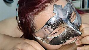 her mouth craves my cock rubbing teasing face and deep throating sloppy