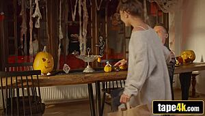 halloween pickup with tattooed latina turns wild pounding her wet pussy hard