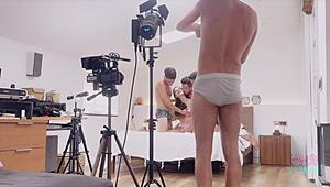 Behind Scenes Spanish Teen Takes Gangbang from Four Guys in Wild Orgy Action
