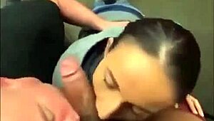 Husband and wife slurp black cock in american cuckold threesome dream