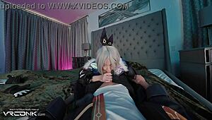 check out this asian silver wolf cosplay parody suckin deep n fuckin hard doggystyle in vr honkai star rail