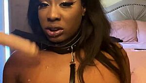 fuck yes submissive ebony lexo butterfly sucks spits on that huge black cock!