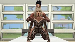 Young Lingerie Girl in Stockings Bent Over for Brutal Hardcore Doggystyle Pounding During Sims 4 Game
