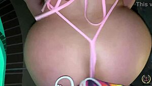 curvy ebony takes bbc deepthroat doggy outdoor pussy lips