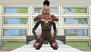 Young Lingerie Girl in Stockings Bent Over for Brutal Hardcore Doggystyle Pounding During Sims 4 Game