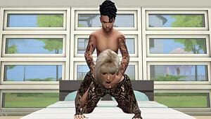 Young Lingerie Girl in Stockings Bent Over for Brutal Hardcore Doggystyle Pounding During Sims 4 Game