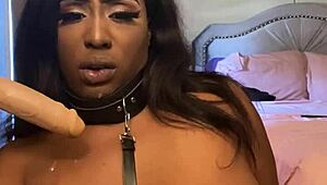 fuck yes submissive ebony lexo butterfly sucks spits on that huge black cock!