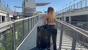 Гледам как лупят изневяващата ми жена на балкона на хотела