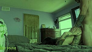 Tatted goth babe rides him hard till he explodes over and over