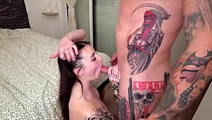 Tattooed skinny bunny demands hard pounding right away no waiting around