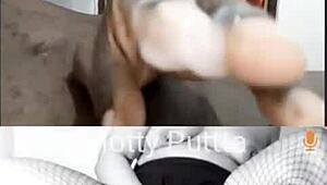 watch this hot latina milf's shaved pussy take massive cum tribute