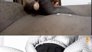 watch this hot latina milf's shaved pussy take massive cum tribute