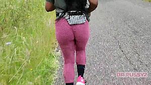 damn that ebony with huge ass in leggings running alone thru forest 🍑🏃‍♀️🌲