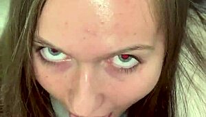 i rip her clothes for pov deepthroat on my monster cock babe