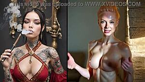 Cum hard to this oiled pregnant beauty's slow worship dance