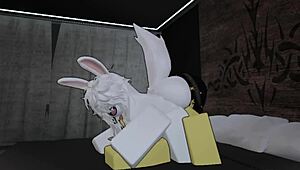 found furry babe with big ass and cock in roblox condo fucking hard