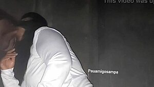 Wife sucks hubby then takes black cock in swingers gloryholes