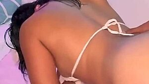 amateur colombian brunette milf with huge natural tits and small waist moans as she's fucked hard in bedroom