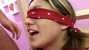 Young Sammy Cruz Blindfolded Rides Monster Cock First Time