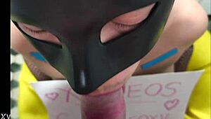 Colombian babe deepthroats and swallows every drop of cum