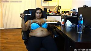 Does Desi Rose's chubby Indian belly ache for a massive creamy pie filling?