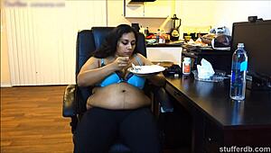 Does Desi Rose's chubby Indian belly ache for a massive creamy pie filling?