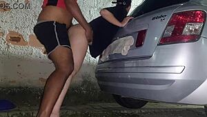 backyard slut fucked amid traffic gets cum piss shower