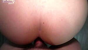 Curvy brunette kitty deville teases stepdad with fake tits then kitchen doggystyle creampie