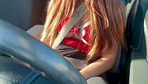 Italian Milf Artemisia Love Flashes Big Tits on Sexy Car Ride with Hard Nipples