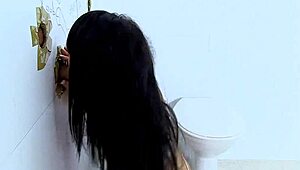 What happens when nasty teen meets older men at glory hole for gangbang?