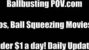 Your Ballbusting Femdom Mistress Delivers Ten Brutal Kicks POV BDSM