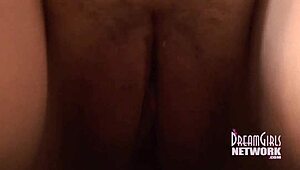 coed with glasses fucks red dildo till she pees everywhere