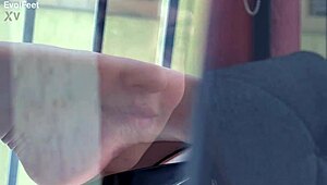 miss bimby teases her feet in sharp stilettos