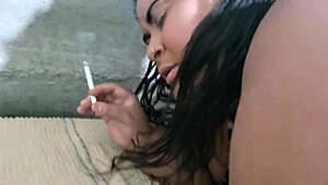 whoa big cum load fills that naughty bbw's mouth good