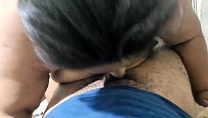 whoa big cum load fills that naughty bbw's mouth good