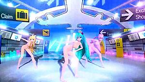 Bold Hatsune Miku Rin Luka Full Nude Body Reveal