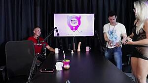 blonde heats up strips sheer swinger party