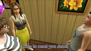 Old Wife Cuckolds Husband with Friend and Boyfriend in Sims 4 Story