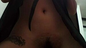 Latina Amateur Shakes Big Shaved Ass with Dildo Close-Up Toy Play