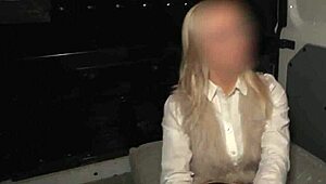 Blindfolded Blonde Milf with Big Fake Tits Bent Over for Rough Doggystyle Monster Cock Pounding