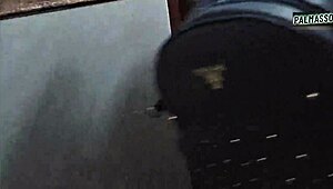 horny petite latina with hairy pussy gets pov fucked doggystyle after school bent over missionary