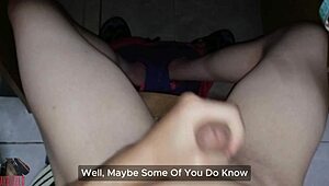 My skinny waist and monster cock look huge as I lube up and masturbate hard