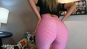 Mysteriouskathy Trains at Gym in Leggings for Brazilian Blonde Blowjob Ending in Cum on Ass