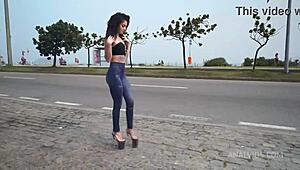 Brazilian beauty Bruna Santos 20yo explores perfect body with self-fisting and double techniques