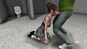 Asian temptress gives suggestive blowjob ending in cumshot