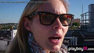 busty polish blonde amanda streich slowly undresses in lingerie revealing her shaved pussy and natural big tits