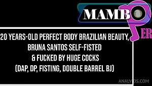 Brazilian beauty Bruna Santos 20yo explores perfect body with self-fisting and double techniques