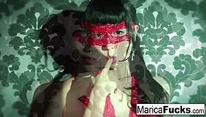 mmm marica hase looks so hot in lingerie rubbing her pussy in the mirror